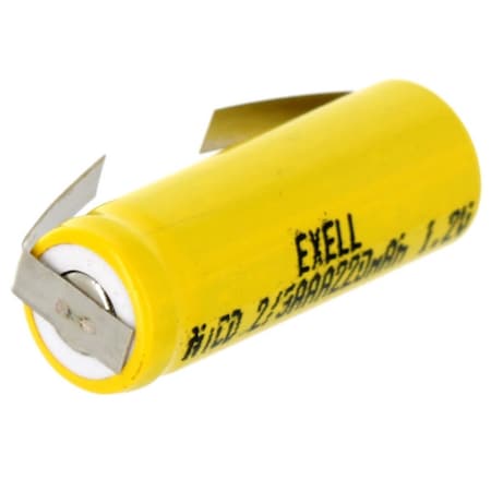 Exell Battery 2/3AAA   1.2V Flat top Rechargeable Battery w/Tabs for LED Lights Hobby Alarms EBC-390-1